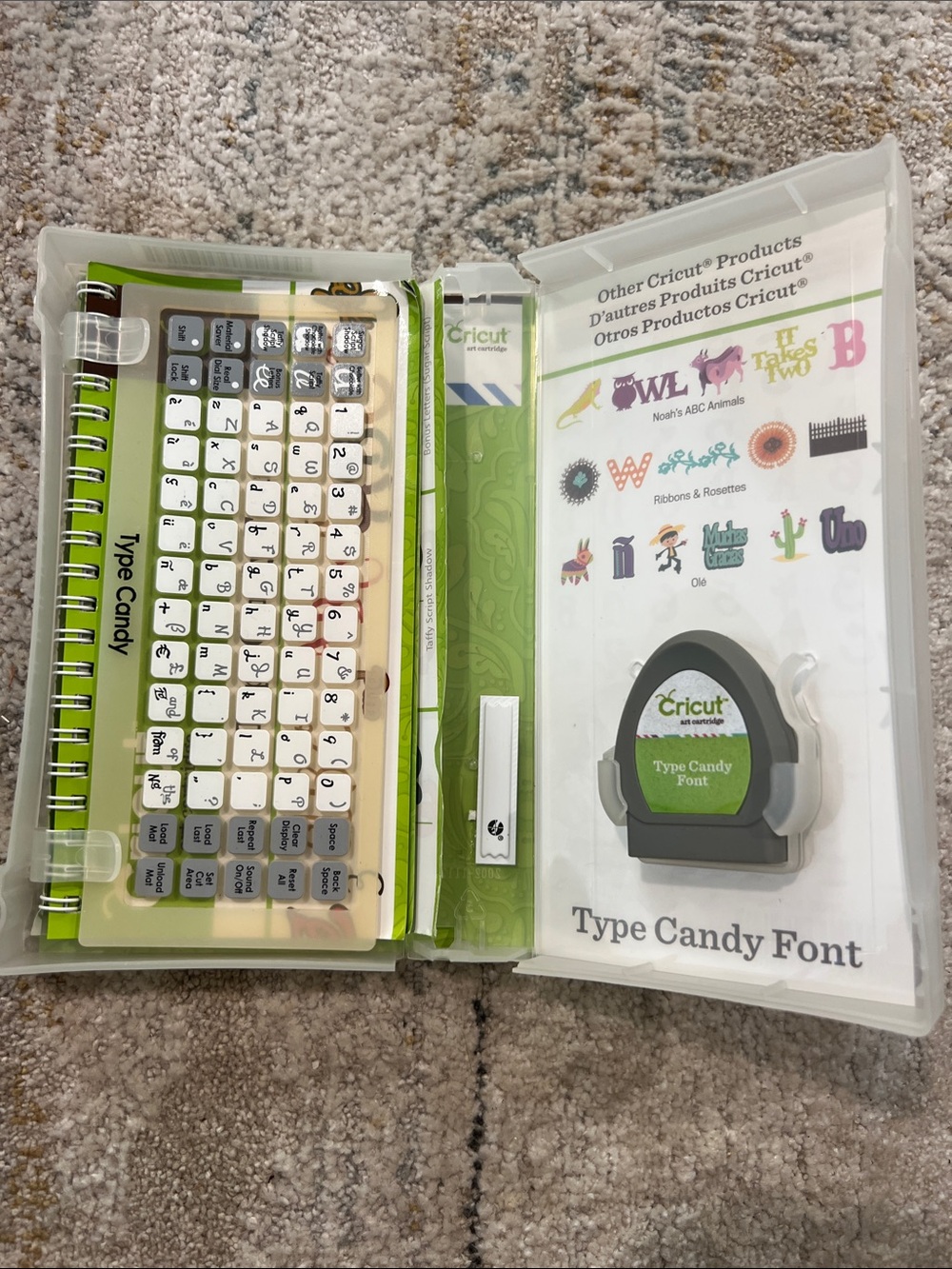Cricut Art Cartridge Type Candy Font Keyboard Insert Booklet Storage Case z92